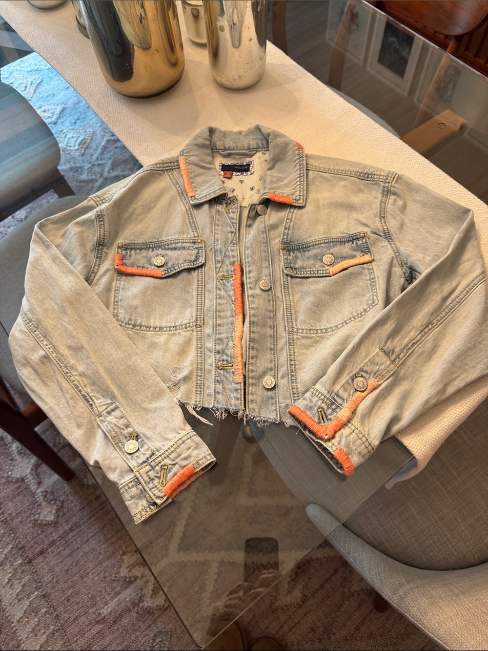 Pilcro Denim Distressed Jean Jacket
